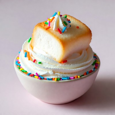 Sweet treat with whipped cream and sprinkles