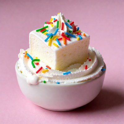 Dessert with whipped cream and sprinkles