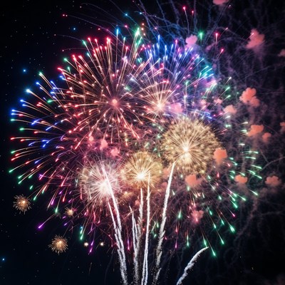 Fireworks show at night celebration