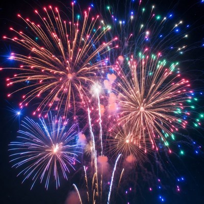 Fireworks display at night event