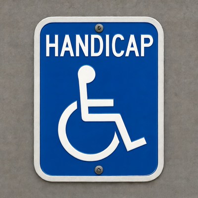 Sign for accessible parking space