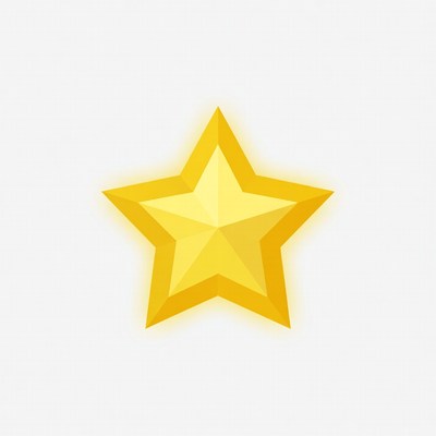 Bright yellow star on simple background