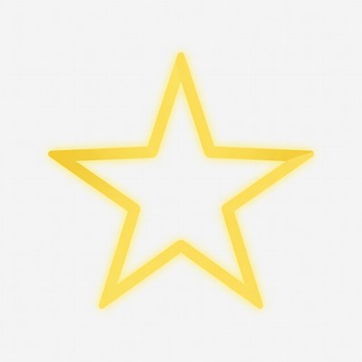 Yellow star outline on white background