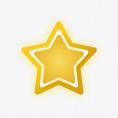 Bright gold star graphic design