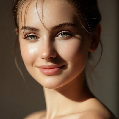Portrait of a young woman with natural light