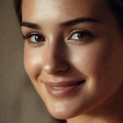 Woman smiling in warm light