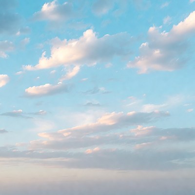 Clouds in the blue sky at sunset