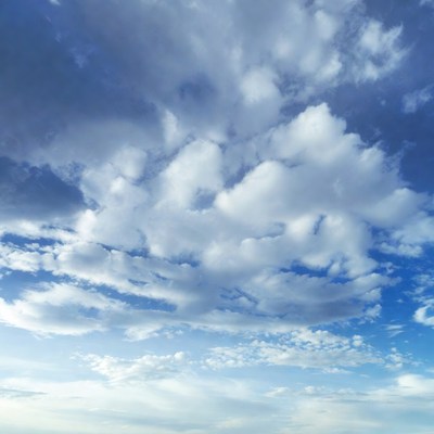 Clouds in the blue sky at noon