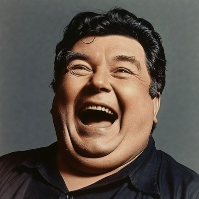 Smiling man with curly hair