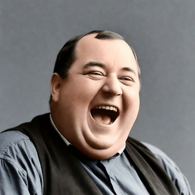 Big man laughing with joy