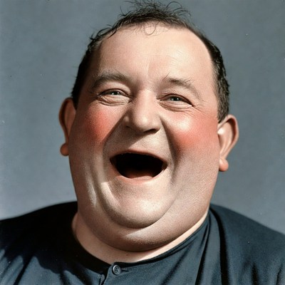 Man smiling widely in color