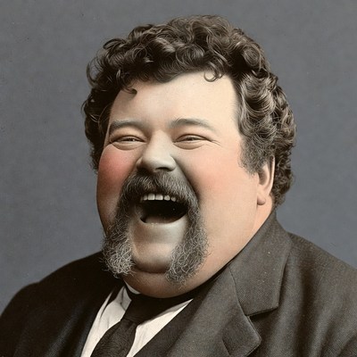 Smiling man with curly hair