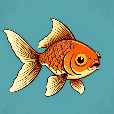 Goldfish swimming in clear water