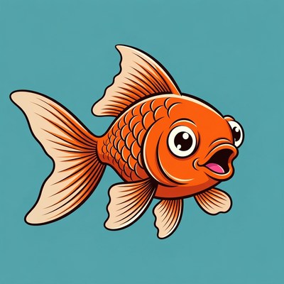Bright orange fish swims happily