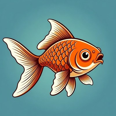 Goldfish swimming in clear water