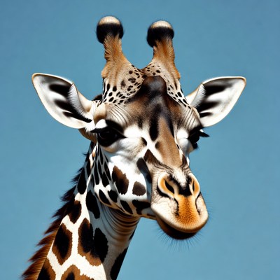 Giraffe standing under blue sky