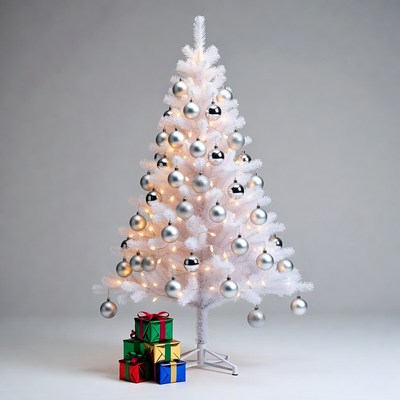 White christmas tree with gifts