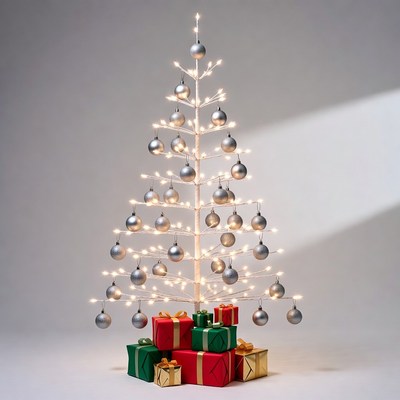 Christmas tree with wrapped gifts