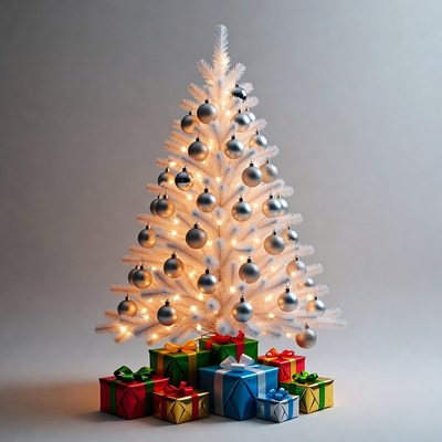 Holiday tree with gifts under it