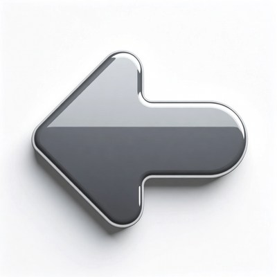 Gray arrow pointing left on white background