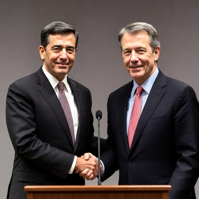 Business leaders meet for handshake event