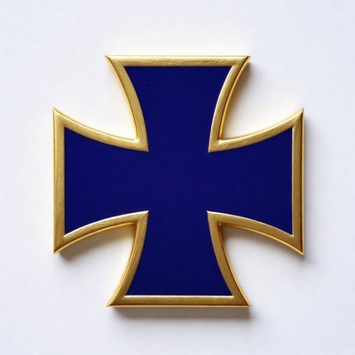 Cross design with blue and gold colors