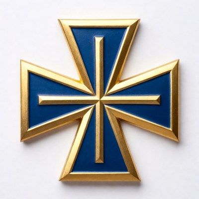 Iron cross on white background