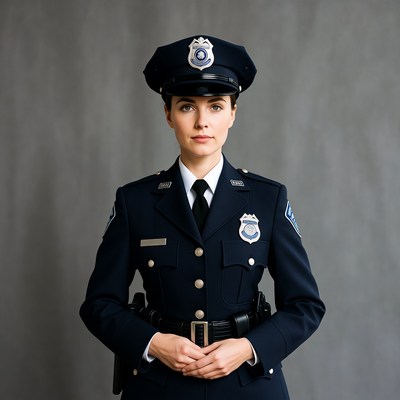Officer standing with hands clasped