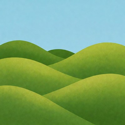 Rolling green hills under blue sky