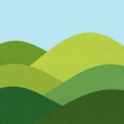 Green hills under clear sky