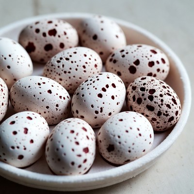 Spotted eggs in a bowl