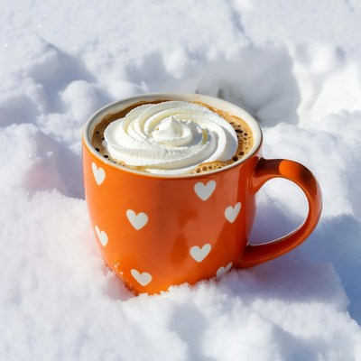Warm drink in snow