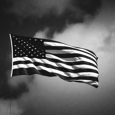 American flag waving in the wind