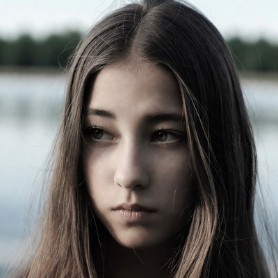 Young girl by the water