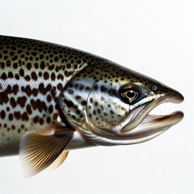 Brown trout swimming in clear water