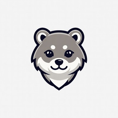 Cute animal face design with simple features