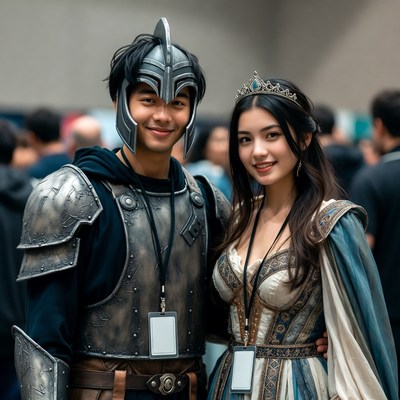 Young cosplayers at a convention event