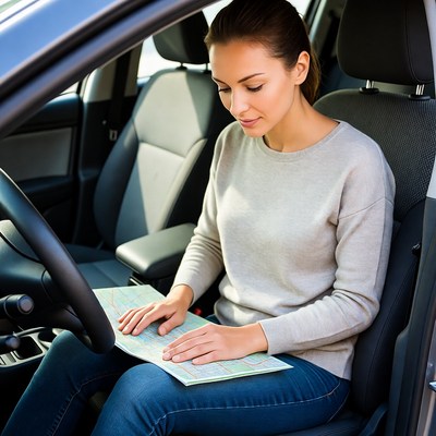 Reading a map in a car
