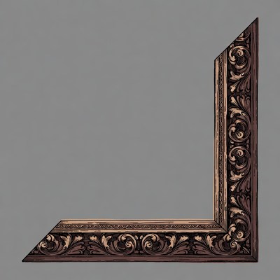Ornate picture frame design in corner