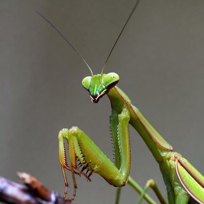 Mantis resting on a branch