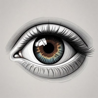 Eye illustration with detailed lines
