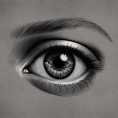 Detailed drawing of a human eye