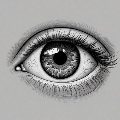 Detailed drawing of a human eye