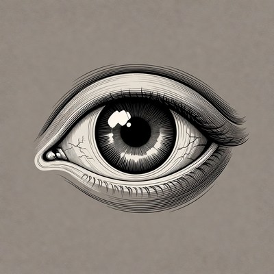 Eye illustration in black and white