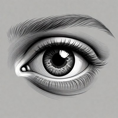 Detailed drawing of a human eye