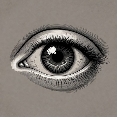 Detailed drawing of a human eye