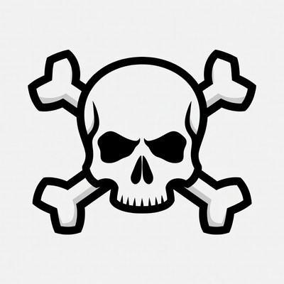 Skull and crossbones symbol design