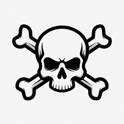 Skull and crossbones design for warning