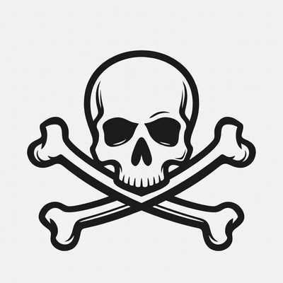 Skull and crossbones symbol design