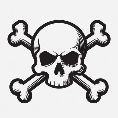 Skull and crossbones symbol design